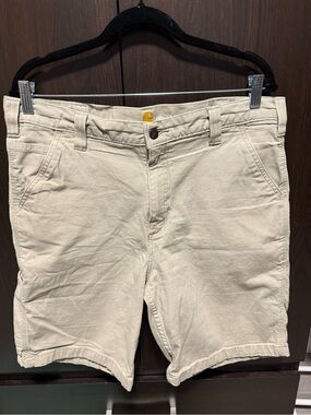 Carhartt Men's Khaki Canvas Flat Front Shorts